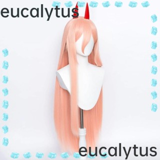 Eucalytus1 วิกผมสังเคราะห์ ทนความร้อน สีชมพู สีส้ม สําหรับแต่งคอสเพลย์