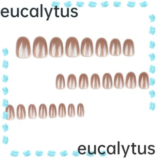 Eucalytus1 เล็บปลอม แบบสั้น ถอดได้ สําหรับผู้หญิง 24 ชิ้น