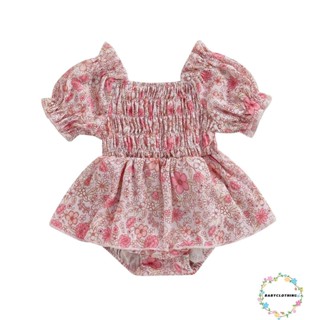 Babyclothes- ชุดรอมเปอร์ แขนสั้น ลายดอกไม้ ลําลอง สไตล์เจ้าหญิง ฤดูร้อน สําหรับเด็กผู้หญิง