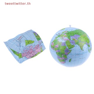 Tweet ลูกบอลพองลม ลายแผนที่โลก ทะเล ขนาด 38 ซม. ของเล่นเสริมการเรียนรู้เด็ก