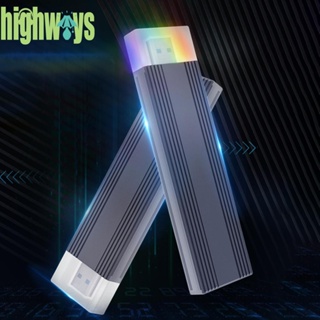 กล่องอะแดปเตอร์ M.2 NVMe SATA SSD RGB อลูมิเนียมอัลลอย สําหรับ 2230 2242 2260 2280 SSD [highways.th]