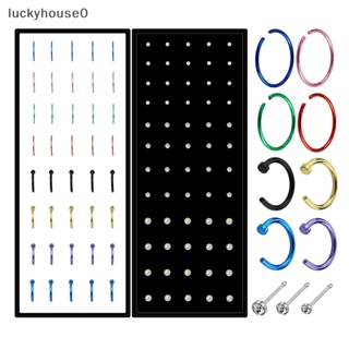 Luckyhouse0^^ ชุดจิวจมูก สเตนเลส ทรงตัว C ประดับคริสตัล เครื่องประดับแฟชั่น สําหรับผู้หญิง 40 100 ชิ้น