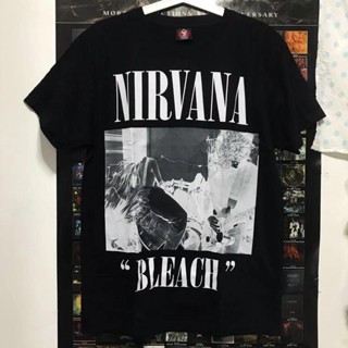 เสื้อยืดแขนสั้น ผ้าฝ้ายแท้ พิมพ์ลายวง Nirvana สไตล์ยุโรป และอเมริกา