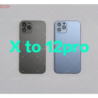 ฝาครอบแบตเตอรี่ ด้านหลัง DIY แบบเปลี่ยน สําหรับ iPhone X Like 12 Pro X to 12 Pro X แปลงเป็น 12 Pro