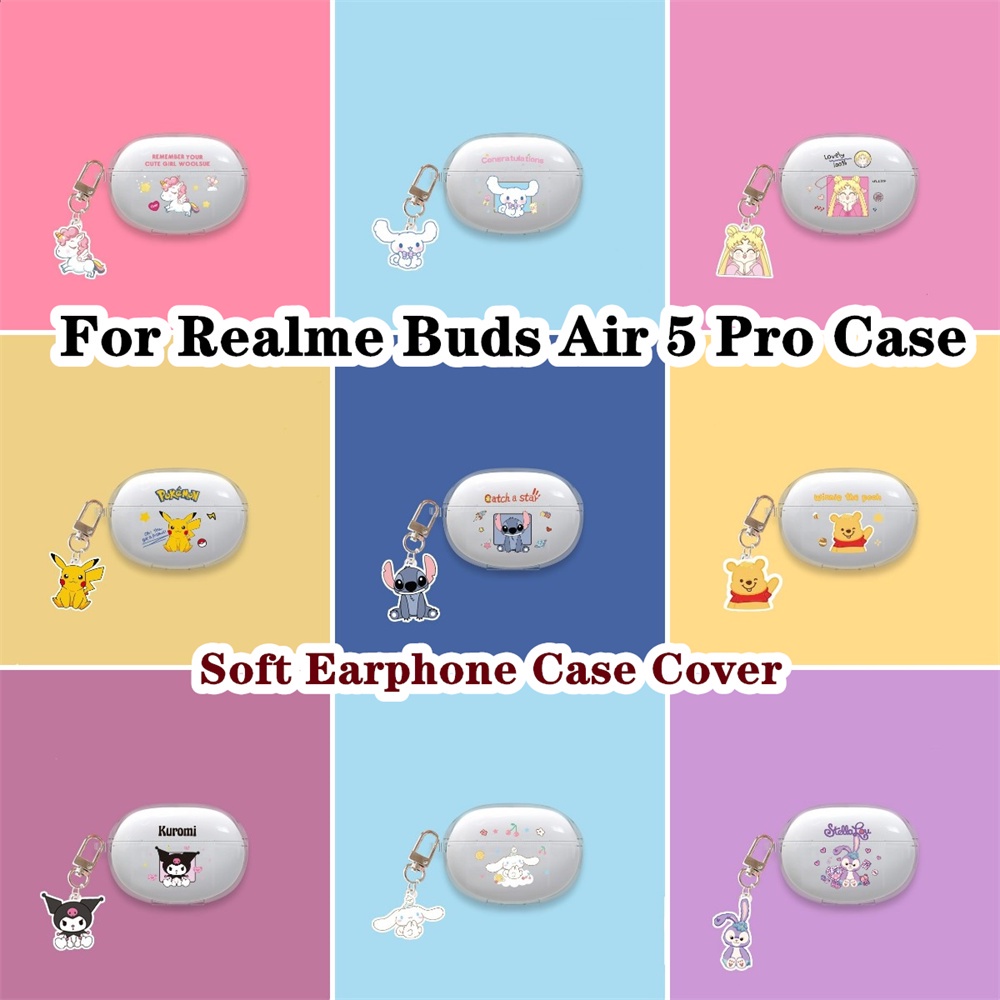 【imamura 】 สําหรับ Realme Buds Air 5 Pro Case การ ์ ตูนน ่ ารักโปร ่ งใสสําหรับ Realme Buds Air 5 Pro Casing หูฟังแบบนุ ่ มฝาครอบ