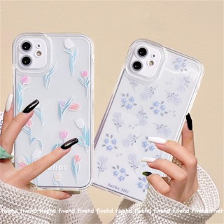 เคสโทรศัพท์มือถือ ซิลิโคนนิ่ม ใส กันกระแทก ลายดอกทิวลิป สําหรับ Samsung S22 S21 S20 Plus S22 S21 S20 Ultra S20 FE S21 FE Note 20Plus Note 20Ultra