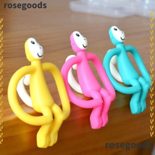 Rosegoods1 กาวซิลิกาเจล รูปลิง ปลอด BPA เกรดอาหาร หลากสี สําหรับเด็ก 3-6-12 เดือน