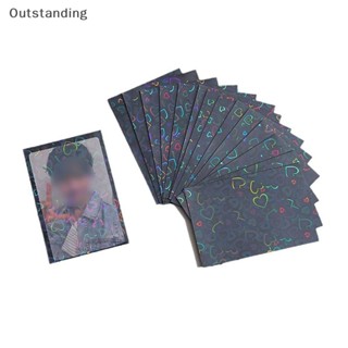 Outstanding ใหม่ ปลอกการ์ดจอ Kpop 61x91 มม. 20C ลายหัวใจ วิบวับ สําหรับโปสการ์ด Holo 50 ชิ้น