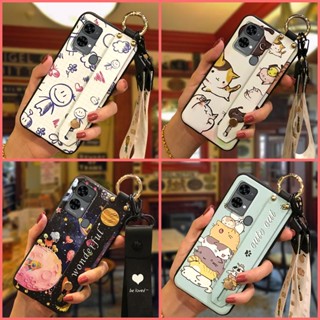 Waterproof Cartoon Phone Case For Oukitel C33 Wrist Strap protective Lanyard Silicone Kickstand ring Fashion Design Shockproof