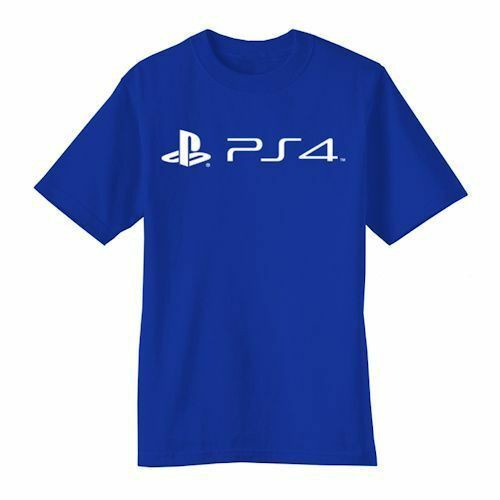 [พร้อมส่ง] เสื้อยืด คอกลม พิมพ์ลายโลโก้ Playstation 4 สีฟ้า สําหรับผู้ใหญ่ ของขวัญวันเกิด XS-3XL Ps4