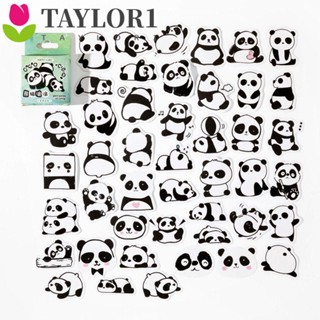 Taylor1 สติกเกอร์ ลายแพนด้าน่ารัก กันน้ํา สําหรับตกแต่งกระเป๋าเดินทาง 45 ชิ้น ต่อกล่อง