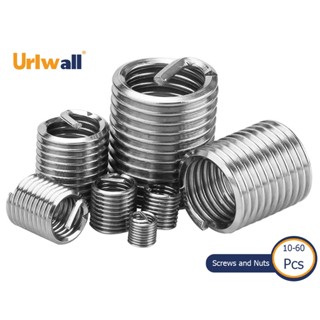 Urlwall ชุดสกรูเกลียว สเตนเลส M3 M4 M5 M6 M8 M10 M12 สําหรับซ่อมแซมสายไฟ 60 10 ชิ้น