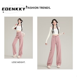 EOENKKY กางเกงขายาว กางเกงยีสน์ผู้หญิง ทรงหลวม ๆ ตรง Retro Hip Hop Pants 2023 NEW Style  Trendy High quality พิเศษ ทันสมัย A27L05R 36Z230909