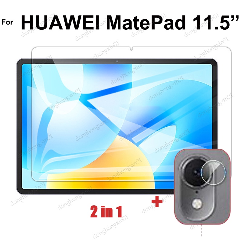 2-in-1 ฟิล์มกระจกนิรภัยกันรอยหน้าจอ ป้องกันเลนส์กล้อง แบบนิ่ม สําหรับ HUAWEI MatePad 11.5 นิ้ว BTK-AL09 BTK-W09 MatePad Air 11.5