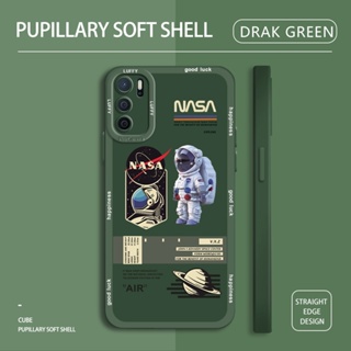 เคส OPPO A16 A16K A16E A54 A55 A74 4G 5G A94 A95 Reno 5F F19 Pro เคสโทรศัพท์ซิลิโคน TPU แบบนิ่ม ลายการ์ตูนนักบินอวกาศ NASA กันกระแทก