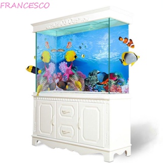 Francesco สติกเกอร์ตกแต่งตู้ปลา หนา สีสดใส สองด้าน ป้องกันการซีดจาง 1 ชิ้น