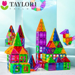 Taylor1 บล็อคแม่เหล็ก ทรงสี่เหลี่ยม ทรงสามเหลี่ยม สีแคนดี้ DIY สําหรับเด็ก