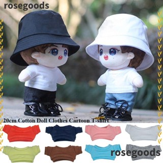 Rosegoods1 เสื้อยืด ผ้าฝ้าย 20 ซม. อุปกรณ์เสริม สําหรับตุ๊กตา