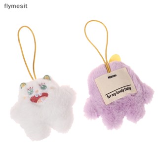 Flymesit พวงกุญแจ จี้ตุ๊กตามอนสเตอร์ตัวน้อยน่ารัก ตาโต พร้อมแท็กชื่อ แฟชั่น สําหรับห้อยกระเป๋า