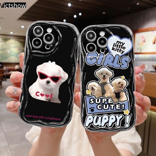 เคสโทรศัพท์มือถือ ขอบโค้ง ลายลูกสุนัข 3D แวววาว สําหรับ VIVO Y15S Y22 Y22S Y35 Y15C Y91C Y21 2021 Y16 Y56 Y02A Y21A Y21T Y12S Y12 Y20 Y30 Y21S Y21E Y21G Y20S Y12i Y3S Y33T Y15A Y01 Y02 Y01A Y91 Y30i Y93 Y95 Y15 Y17 Y50