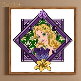 [Yotable.th] ภาพวาดปักเพชร ทรงกลม ลาย Rapunzel 5D DIY สําหรับตกแต่งบ้าน