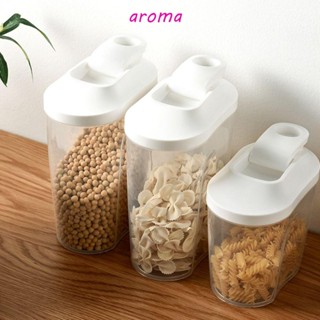 Aroma กระป๋องพลาสติก พร้อมฝาปิด สําหรับใส่อาหาร ถั่ว เส้นก๋วยเตี๋ยว