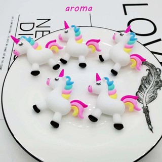 Aroma พวงกุญแจ จี้ยูนิคอร์น 3D สีรุ้ง สร้างสรรค์ สําหรับห้อยกระเป๋าเป้สะพายหลัง