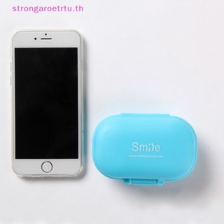 Strongaroetrtu At A Glance กล่องยา 4 เซลล์ แบบพกพา กันชื้น สีใส