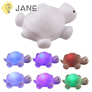 Jane โคมไฟกลางคืน LED พลาสติกนิ่ม รูปเต่า ใช้แบตเตอรี่ 7 สี สําหรับตกแต่งบ้าน ปาร์ตี้