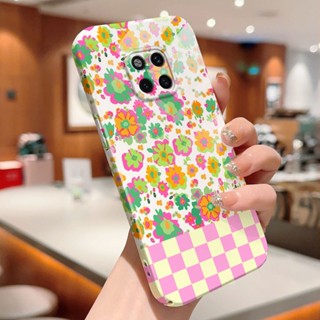 เคสโทรศัพท์มือถือแบบแข็ง กันกระแทก กันรอยกล้อง ลายการ์ตูนดอกไม้ สําหรับ Huawei Mate 20 Pro Nova 5T 4 6 SE 7 Pro 7i 9 SE 10 Pro