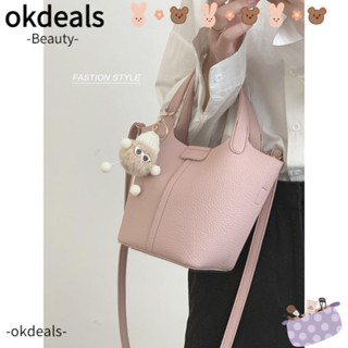 Okdeals กระเป๋าสะพายไหล่ ทรงบักเก็ต น้ําหนักเบา สําหรับผู้หญิง