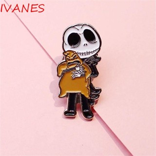 Ivanes เข็มกลัด ลายอนิเมะ Jack Skellington ของขวัญวันฮาโลวีน สําหรับผู้หญิง ผู้ชาย