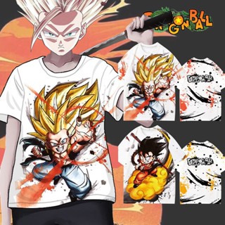 เสื้อยืดแขนสั้น พิมพ์ลายการ์ตูน Dragon Ball แฟชั่นฤดูร้อน สําหรับผู้ชาย