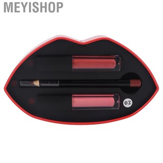 Meyishop 2+1 Lip Gloss Lipliner Set Matte Glitter  Lipstick Liner Long Lasting Glaze Kit for Women Makeup