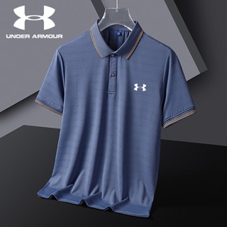 Under.armour [M-5XL] เสื้อโปโลแขนสั้นลําลอง ผ้าเรยอน ระบายอากาศ แห้งเร็ว สําหรับผู้ชาย