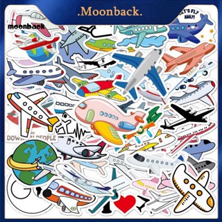 &lt;moonback&gt; สติกเกอร์ ลายเครื่องบินร่ํารวย กันรอยขีดข่วน แกะออกได้ สําหรับติดตกแต่งโรงเรียน 50 ชิ้น