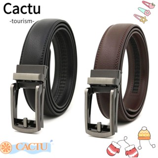 Cactu เข็มขัดหนังลําลอง หัวเข็มขัดอัตโนมัติ 110 ซม. 120 ซม. 130 ซม. ปรับได้ สําหรับผู้ชาย