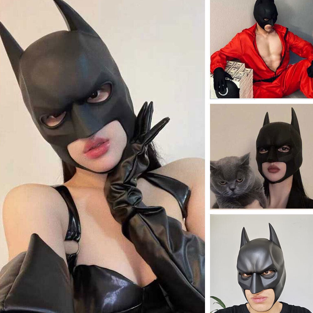 Latex Batman Mask HeadsetThe Batman Helmet Full Mask Cosplay Headgear