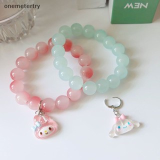 Onem สร้อยข้อมือลูกปัด จี้การ์ตูนน่ารัก สีชมพู เครื่องประดับ สําหรับผู้หญิง งานเลี้ยง ปาร์ตี้