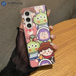 Jusheng เคสโทรศัพท์มือถือ PC ลายการ์ตูนมอนสเตอร์ สามตา สีขาว สําหรับ Samsung Z Fold5