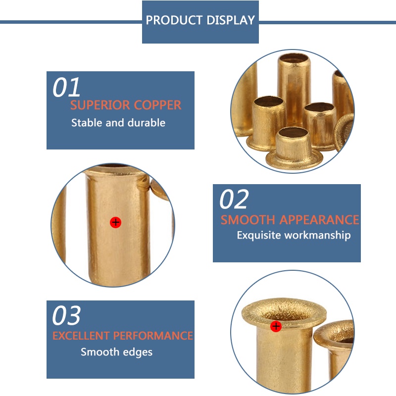 M0.9 M1.3 M1.5 M1.7 M2 M2.3 M2.5 ทองเหลืองตาไก่ Rivet Nut ทองแดง Hollow Grommet รู Rivets เส้นผ่านศูนย์กลาง 0.9 มม.-6 มม.มิลลิเมตร Bolt ความยาว 2.5 มม.-10 มม.มิลลิเมตร - รูปที่ 4