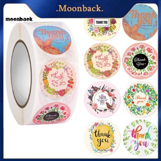 &lt;moonback&gt; สติกเกอร์ฉลาก ลายตัวอักษร Thank You มีกาวในตัว อเนกประสงค์ สําหรับติดของขวัญ 500 ชิ้น ต่อม้วน