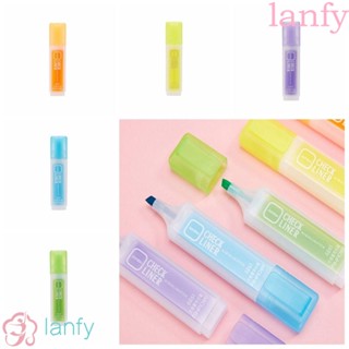 Lanfy ไฮไลท์ แบบหัวเฉียง เรืองแสง 6 สี แห้งเร็ว ความจุสูง 6261 สําหรับสํานักงาน