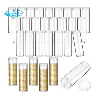 หลอดใส่เหรียญ พร้อมสกรู สําหรับเก็บสะสมเหรียญ 30 ชิ้น