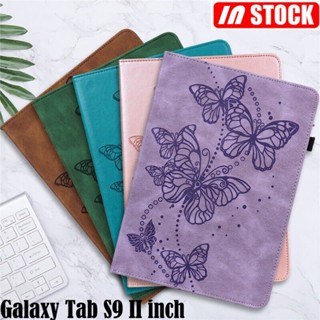 เคสโทรศัพท์หนัง TPU ฝาพับ กันกระแทก ลายผีเสื้อ สําหรับ Samsung Galaxy Tab S9 11.0 SM-X710 SM-X716B SM-X718U