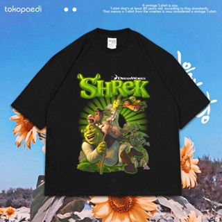 เสื้อยืดผ้าฝ้ายพิมพ์ลายขายดี เสื้อยืด โอเวอร์ไซซ์ สไตล์วินเทจ SHREK