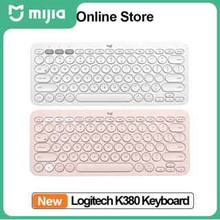 Logitech K380 คีย์บอร์ดบลูทูธไร้สาย แบบพกพา หลายอุปกรณ์ สําหรับพีซี แล็ปท็อป Android Ios แป้นพิมพ์โทรศัพท์