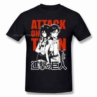 เสื้อยืด ผ้าฝ้าย พิมพ์ลายการ์ตูนอนิเมะ Attack On Titan แฟชั่นฤดูใบไม้ผลิ สไตล์ญี่ปุ่น สําหรับผู้ชาย_01