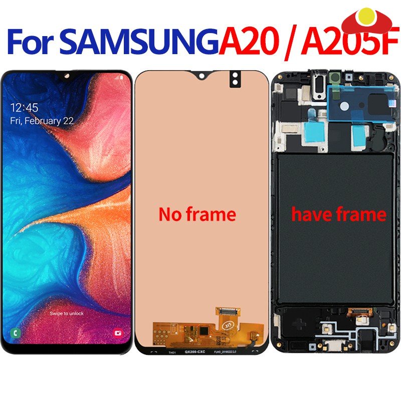สําหรับ Samsung Galaxy A20 A205 SM-A205F จอแสดงผล LCD สําหรับ Samsung A20 A205F จอแสดงผล LCD Assembl