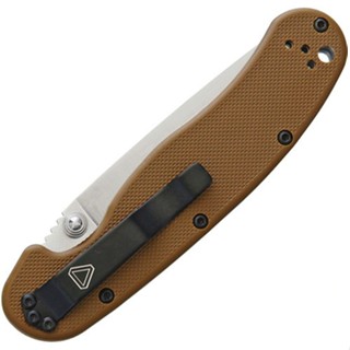 มีดเดินป่า มีดพับ Ontario RAT Model 2 Folding Knife D2 Satin Plain Blade, Coyote Brown Nylon Handles (8828CB)